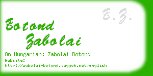 botond zabolai business card